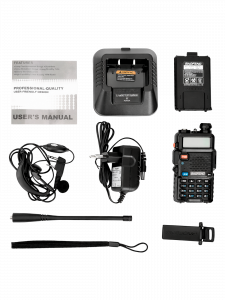 Рация Baofeng UV-5R 5W с гарнитурой черная